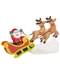Santa Claus with giant inflatable reindeer