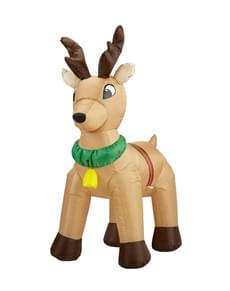 Large illuminated inflatable reindeer decoration