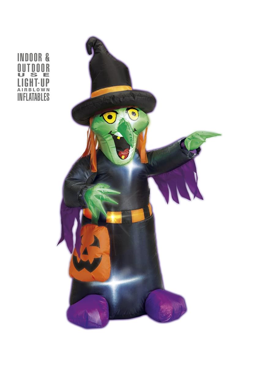 Decorative figure of a giant inflatable light up witch