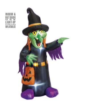 Decorative figure of a giant inflatable light up witch
