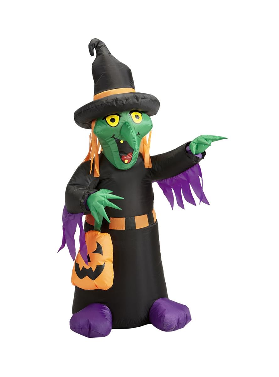 Decorative figure of a giant inflatable light up witch