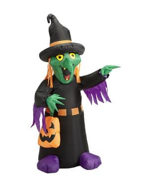Figura decorativa de bruja hinchable luminosa gigante