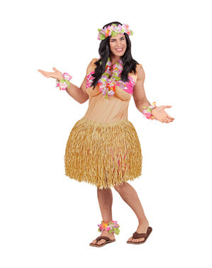 Orl Ohrringe Hawaii in pink zum Hula Kostüm Karneval Fasching Mottoparty