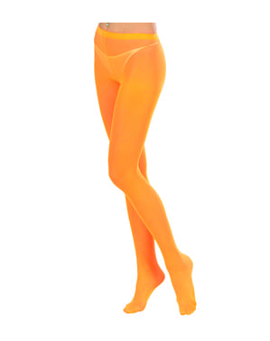 여성용 형광 오렌지 스타킹