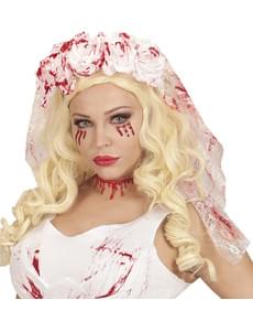 Véu de noiva ensanguentado para mulher