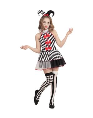 thumbnail image 2 of Ladies Killer Clown Costume - Harlequin Halloween Fancy Dress Outfit Complete Set 2 of 3