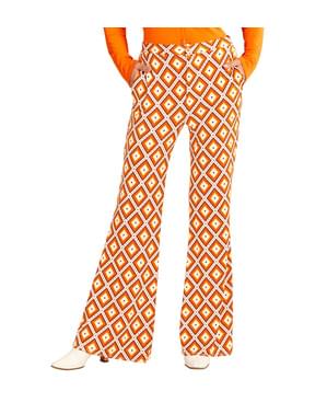 Pantaloni retro con rombi stile anni 70 per donna