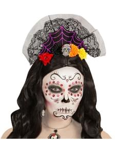 Dia De Los Muertos Haarreif & Schleier - Mexikanisches Halloween Kostüm Zubehör
