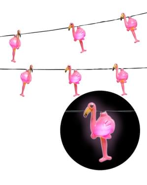 Lysande girlang med flamingos