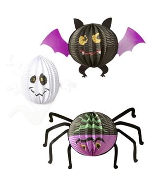 3 Halloween χάρτινα φανάρια (20-27-29 cm)