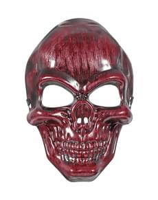 Rot glänzende Maske Totenkopf für Erwachsene