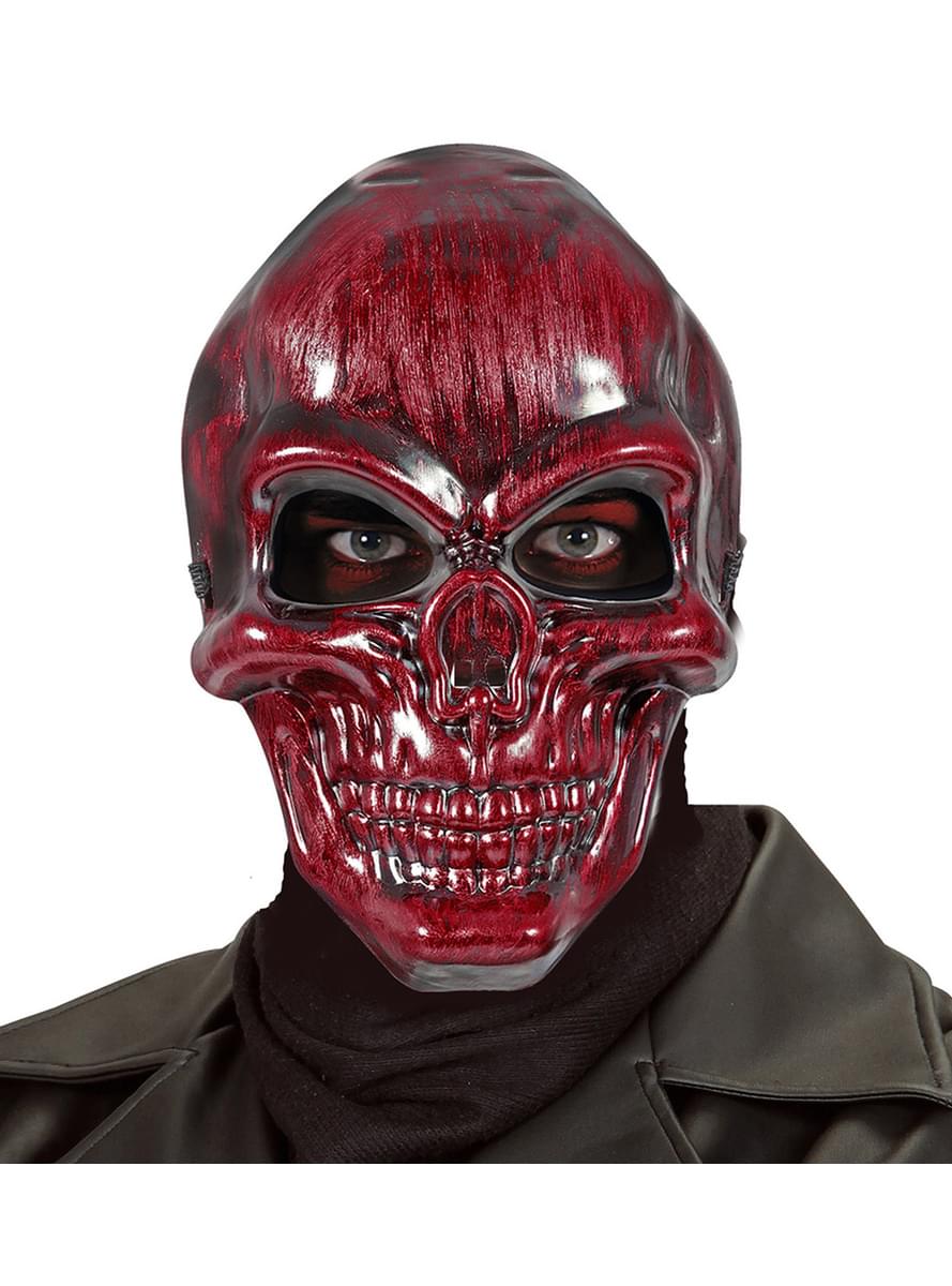 adults 39 red metallic skull mask express delivery funidelia christmas bear costume