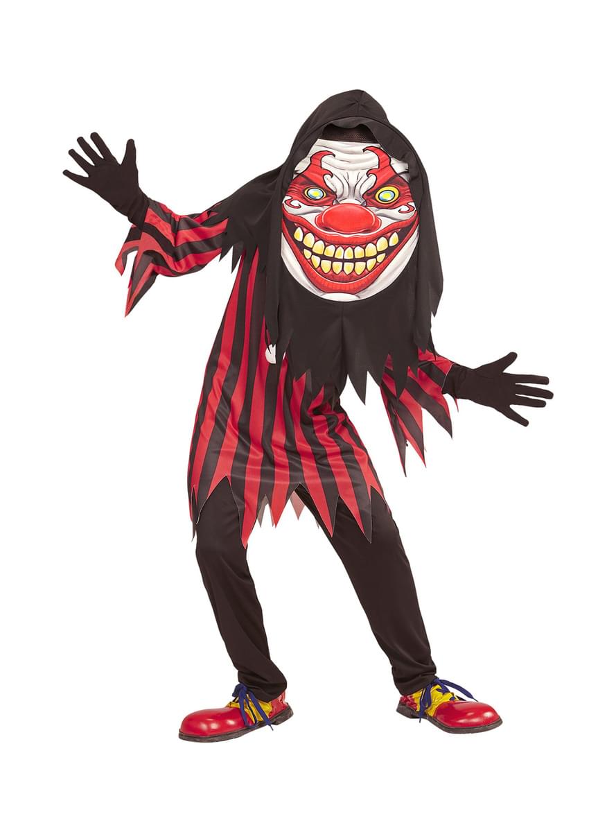 Maskeraddräkt skrämmande clown gigantisk för barn