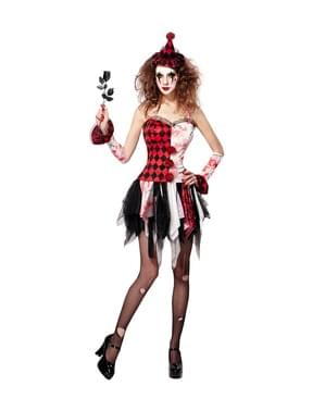 Horror Harlekin Kostüm große Größe für Damen