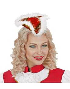 Bandolete de tricórnio grená com marabu para mulher