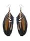 Conjunto de Brincos de plumas com pérolas para mulher