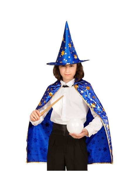 Zauberkostüm Déguisement pour Enfant Magier Magicien Zauberumhang 110-115cm