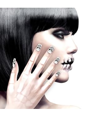 Haftende Totenkopf-Fingernägel für Frauen