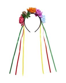 Bandolete de Catrina cor-de-rosa multicolor para adulto