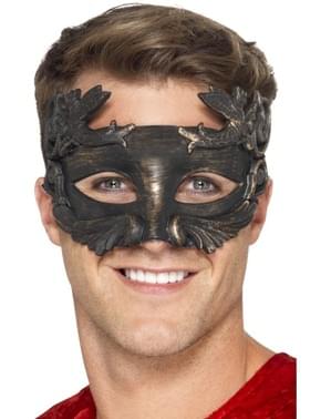 Máscara de guerreiro metálico para adulto