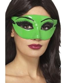 Green witch eyemask with eyebrows for women
