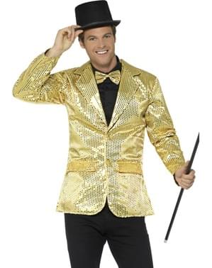 Veste à paillettes dorée homme