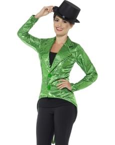 Green sequin jacket for women