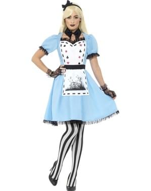 Kadınların karanlık Alice harikalar kostümü