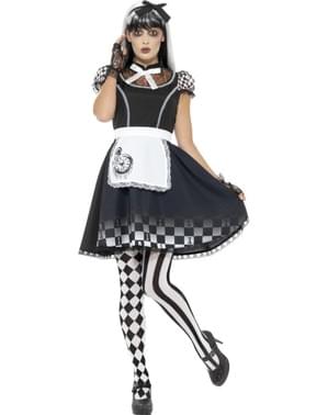Fantastisk gotisk Alice kostyme for dame