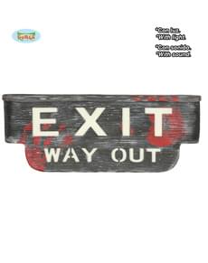 Letreiro Exit Way Out com luz e som