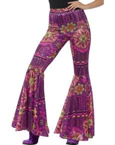 Women's flowered flared trousers