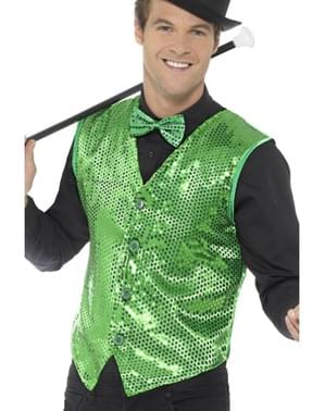 Gilet di paillettes verde per uomo