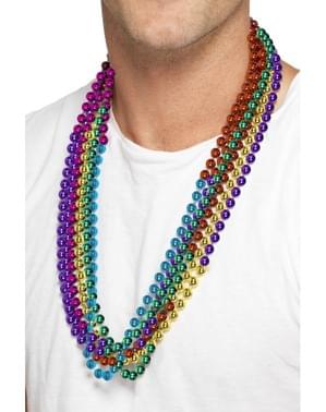 Sett med flerfargete perle halskjeder for voksne