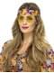 Lunettes hippie rondes jaunes adulte
