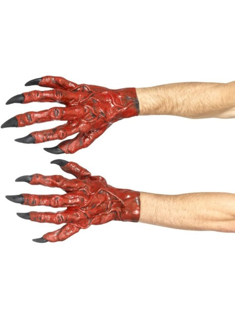 Handschuhe Teufel aus Latex für Erwachsene