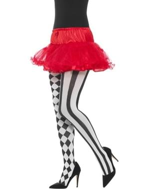Collants arlequin blancs et noirs femme