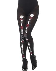 Collants esqueleto Catrina para mulher