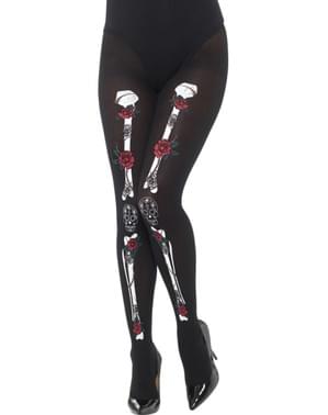 Meias de esqueleto Catrina para mulher