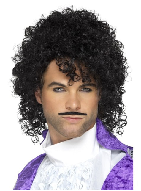 Perruque Prince Purple avec moustache