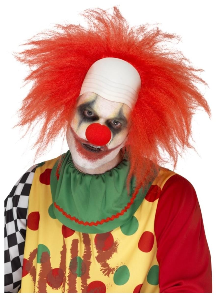 Men's straight red clown wig with bald spot. The coolest | Funidelia