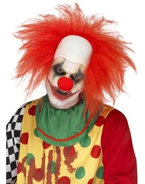 Rode Clowns Pruik met Kale Plek voor mannen
