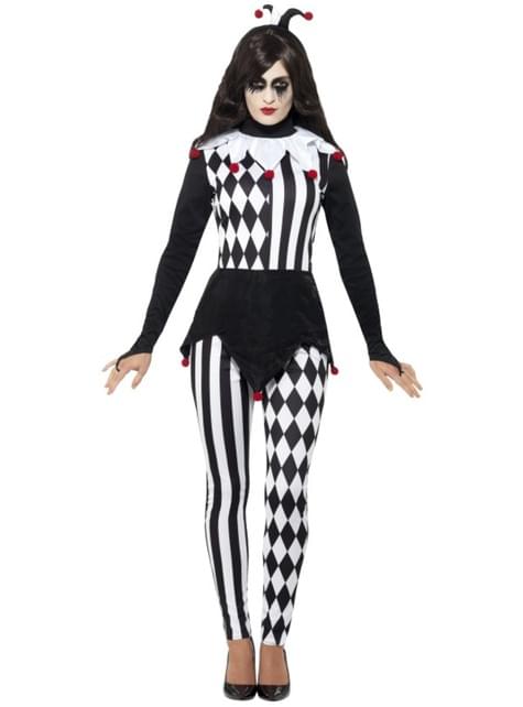 Elegant black and white harlequin costume for women. Express delivery |  Funidelia