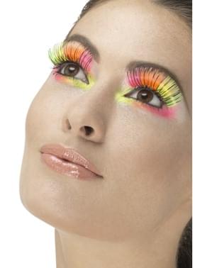 vrouw neon multi kleuren wimpers