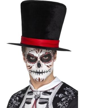 Sombrero de copa del día de los muertos para adulto
