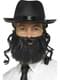 Черная шляпа раввина с бородой и очки для детей