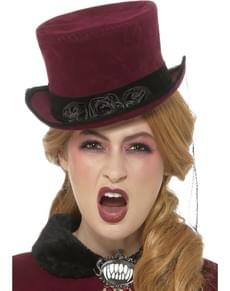 Chapéu de vampiro Vitoriano grená