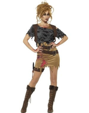 Kadınlar için Zombie Raider kostümü