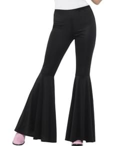 Pantalon pattes d'eph noir femme