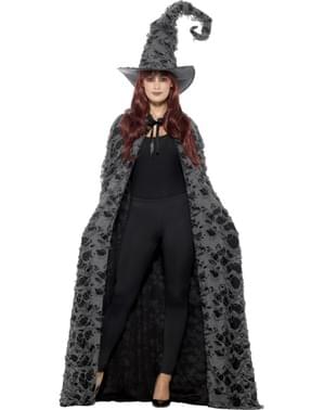 Sivo-čierny čarodejnícky plášť pre dospelých
