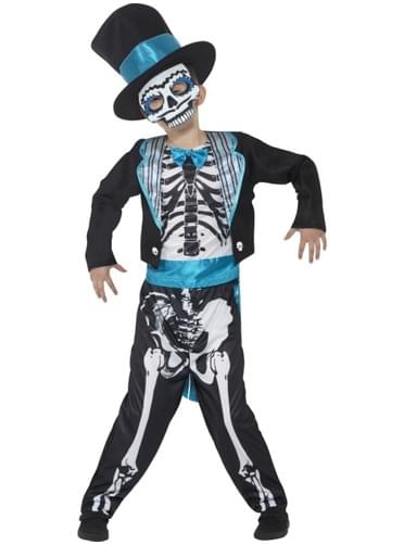 Fato de noivo dia dos mortos elegante para menino